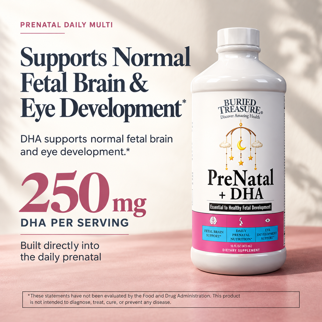 Prenatal Plus DHA Once-Daily Liquid Prenatal Multivitamin, for Preconception, Pregnancy & Lactation, Fruit Flavored, 16 fl oz